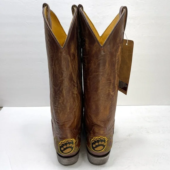 GAMEDAY BOOTS Baylor University Bears Embroidered Cowboy Boots NEW Size 10 Brown